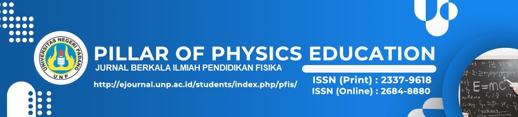 Pillar of Physics Education : Jurnal Berkala Ilmiah Pendidikan Fisika